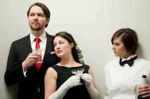 Tanner Curl (George Knightley), Kathryn Fumie (Emma Woodhouse) and Hannah K. Holman (Harriet Smith) – Emma Woodhouse Is Not A Bitch, February 2013. Photo by Carl Atiya Swanson/Savage Umbrella.