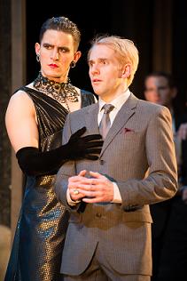 Ben Allen (Olivia) and Joseph Chance (Viola) in Propeller's "Twelfth Night" at the Guthrie. Photo by Manuel Harlan.