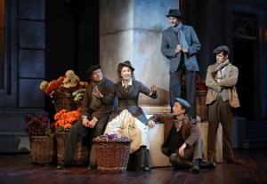Helen Anker as Eliza Doolittle with Joel Liestman, Alex Gibson, Jared Oxborough and Joe Bigelow. Production photos by Joan Marcus 